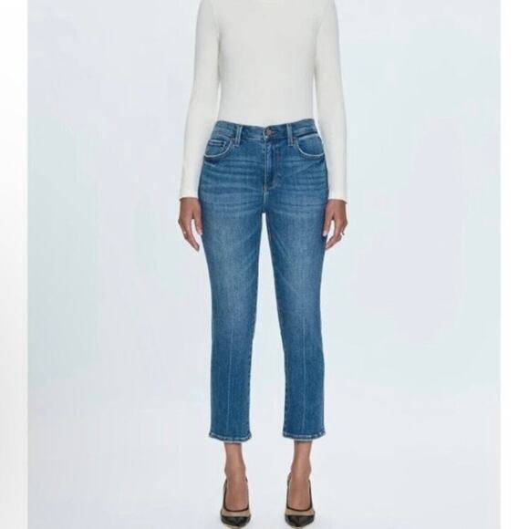 Pistola Sz 29x25 Monroe High Rise Crop Cigarette Jean in Amaya Mid Wash Stretchy - Picture 1 of 16